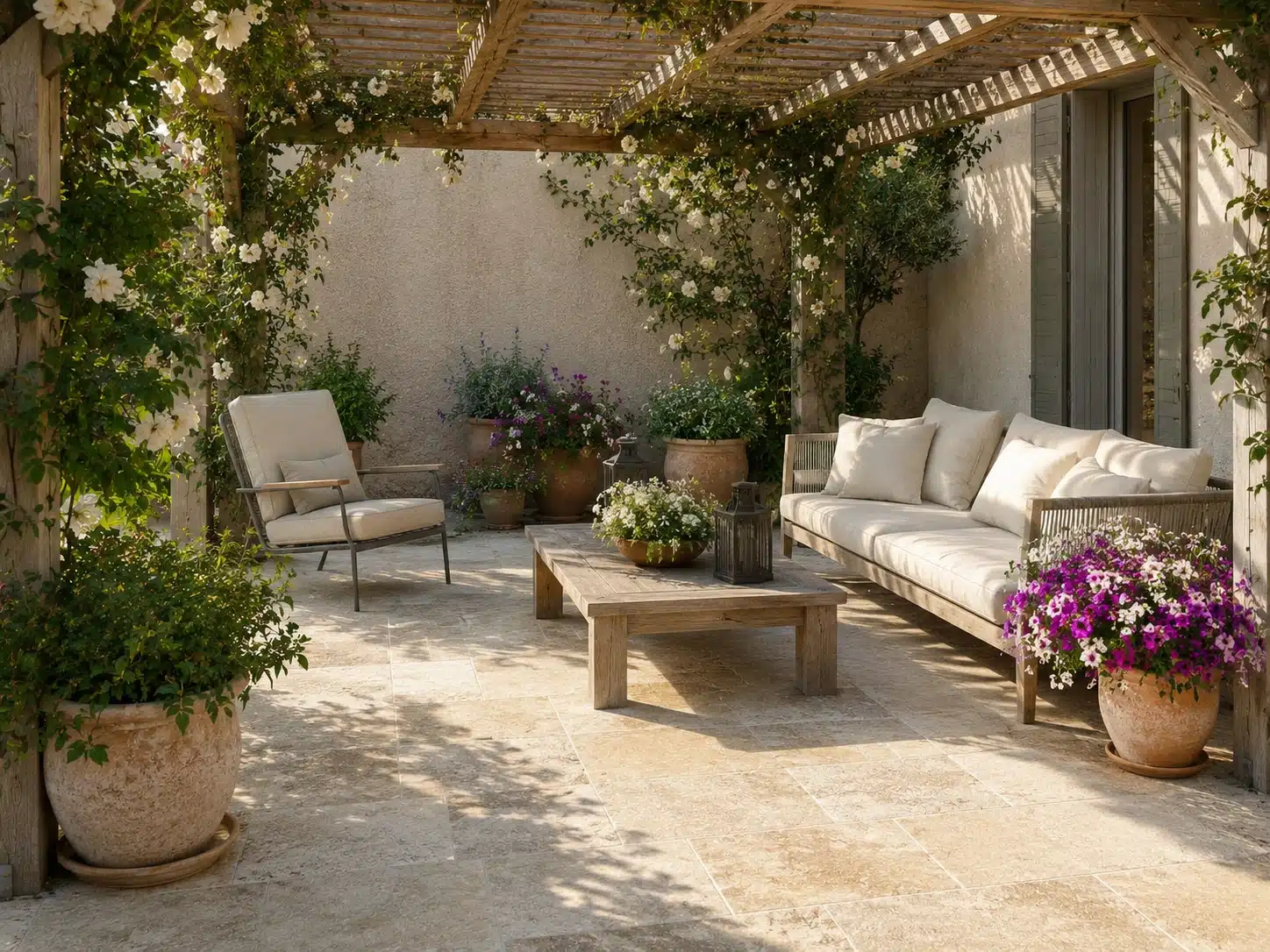 dalle terrasse travertin